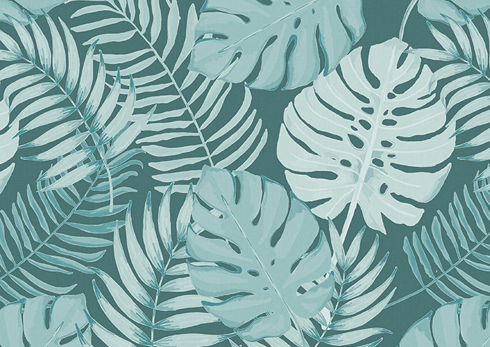 Lush Palms, Blue - Twist&Fit Roller Blind - Image 6